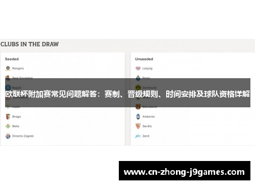 欧联杯附加赛常见问题解答:赛制、晋级规则、时间安排及球队资格详解 欧联杯附加赛常见问题解答:赛制、晋级规则、时间安排及球队资格详解